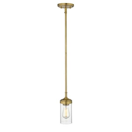 Calliope 1 Light Mini Pendant, Foundry Brass & Clear